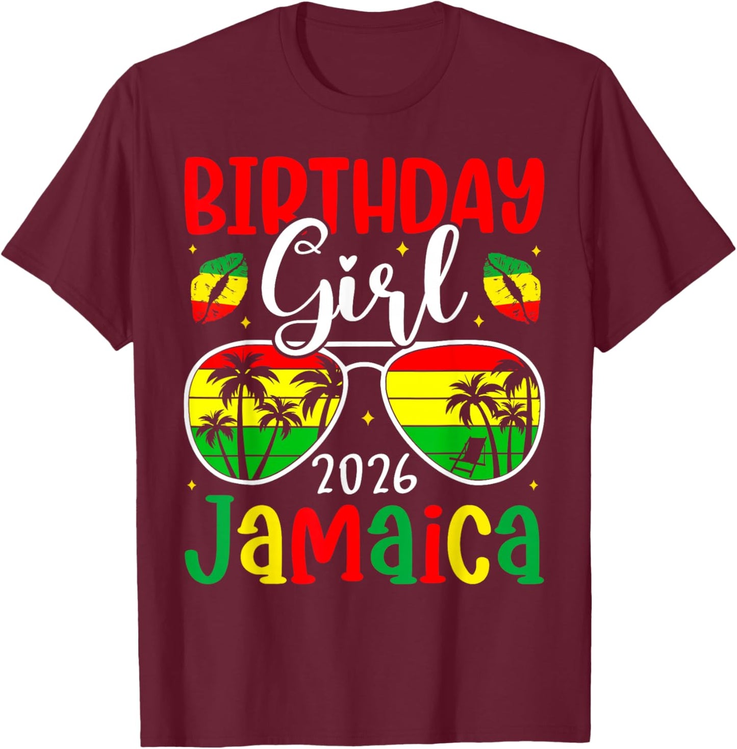 Jamaica Birthday Girl 2026 Bday Crew Party Jamaican Women T-Shirt - T-Shirt | Maroon