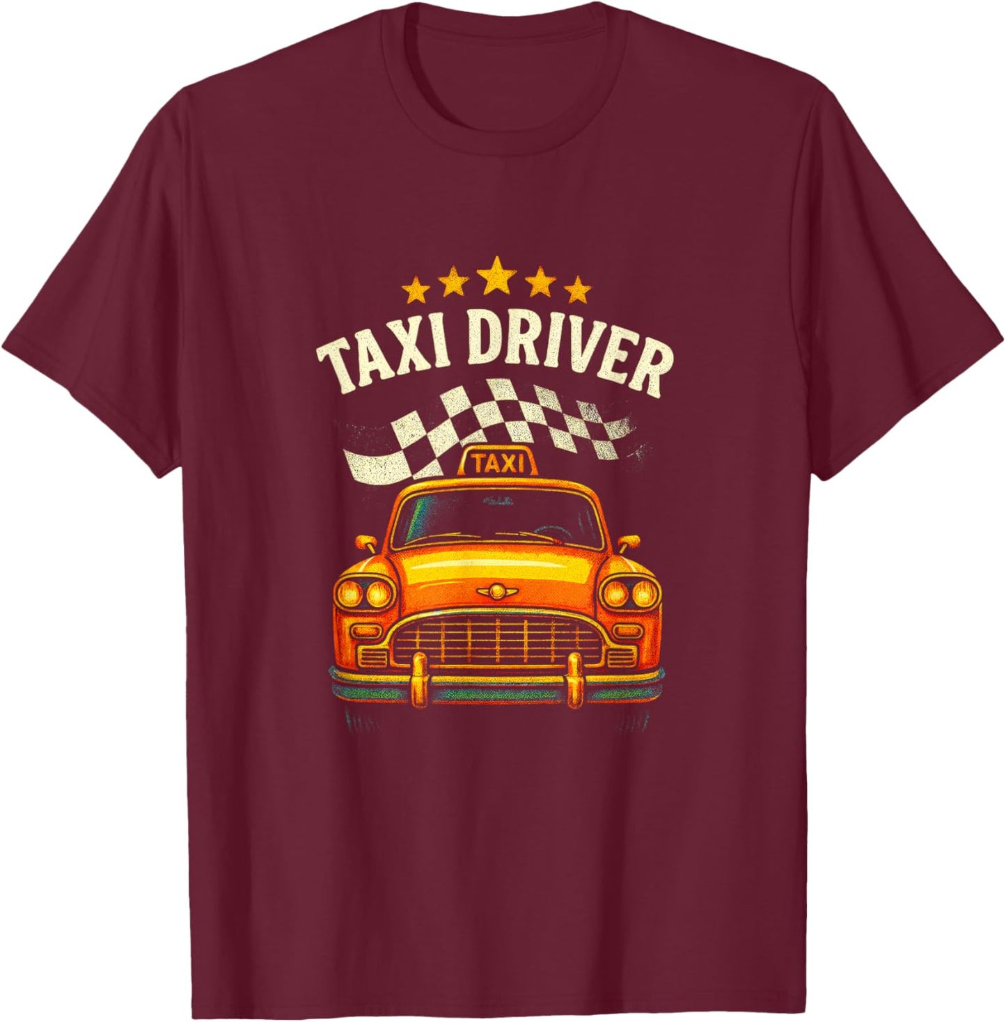 Taxi Driver - Vintage Cab Iconic York Car T-Shirt - T-Shirt | Maroon