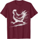 Running Chicken Scribble Line Art Sketch Funny Farm Animal T-Shirt - T-Shirt | Maroon