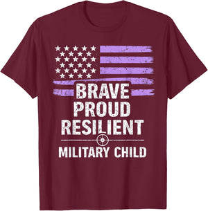 Purple Up Military Kids Month of Military Child T-Shirt - T-Shirt | Maroon