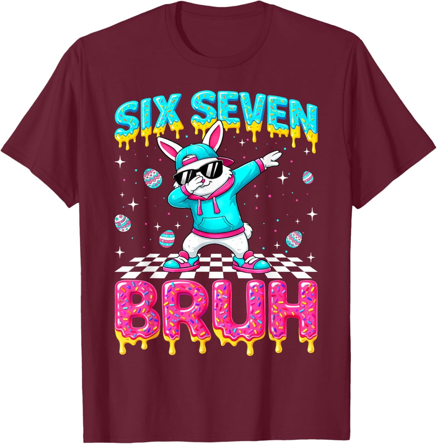 Dabbing Bunny Drip Dripping Rabbit Easter Toddlers Boys T-Shirt - T-Shirt | Maroon