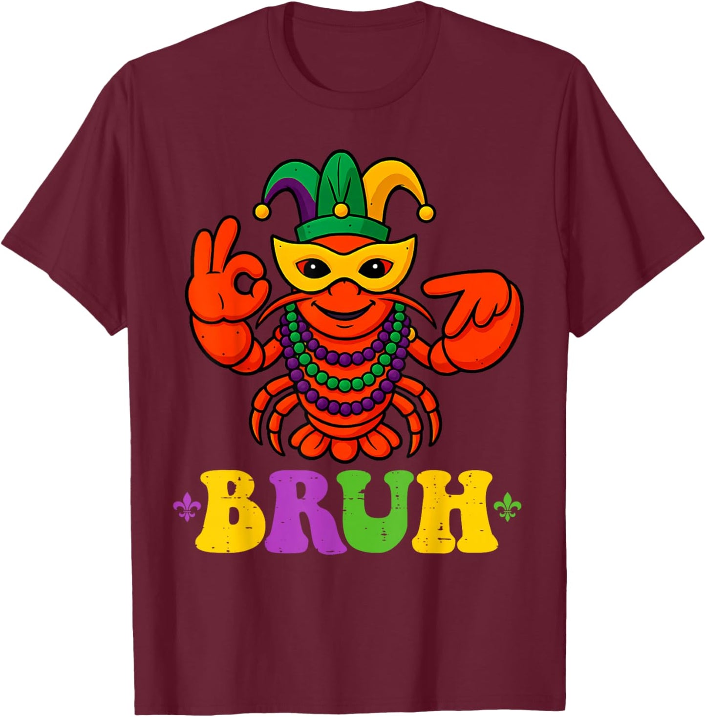 67 Bruh Mardi Gras Crawfish Funny Six Seven Meme Boys Kids T-Shirt - T-Shirt | Maroon