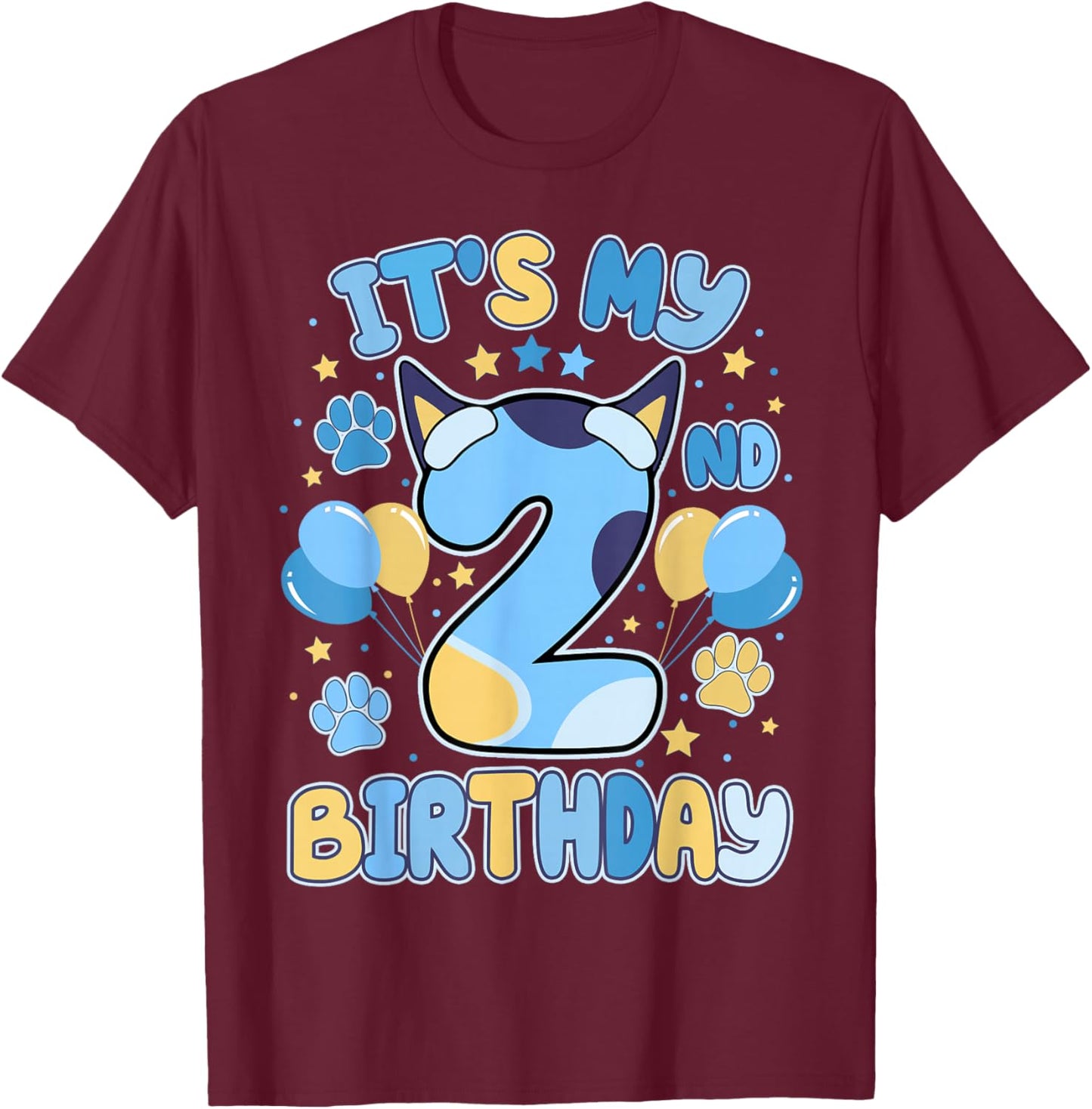 It’s My 2nd Birthday Two Boy Toddlers Dog Lovers Puppy Theme T-Shirt - T-Shirt | Maroon