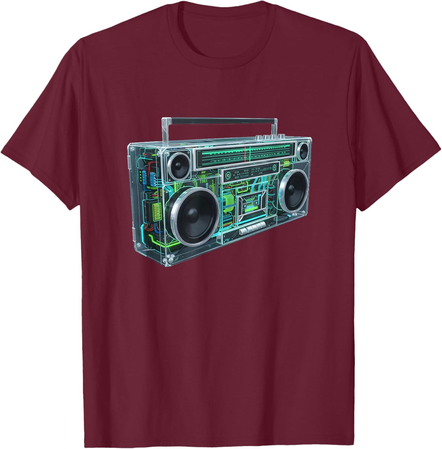 Boombox Old School Vintage Cassette Tape Retro T-Shirt - T-Shirt | Maroon