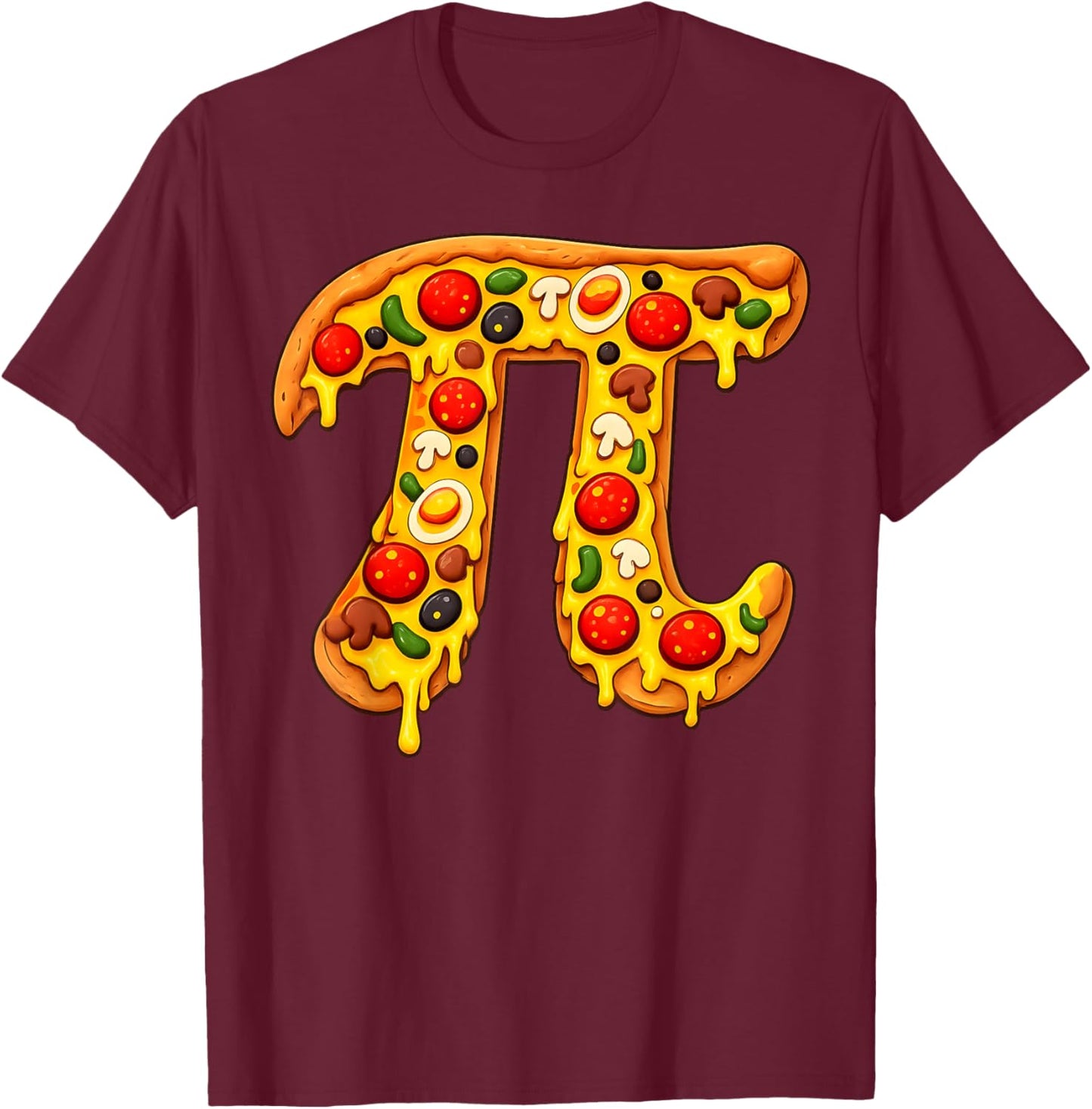 Funny Pizza Pi Math Lover 3.14 Pi Day Teacher Boy Girl Kid T-Shirt - T-Shirt | Maroon