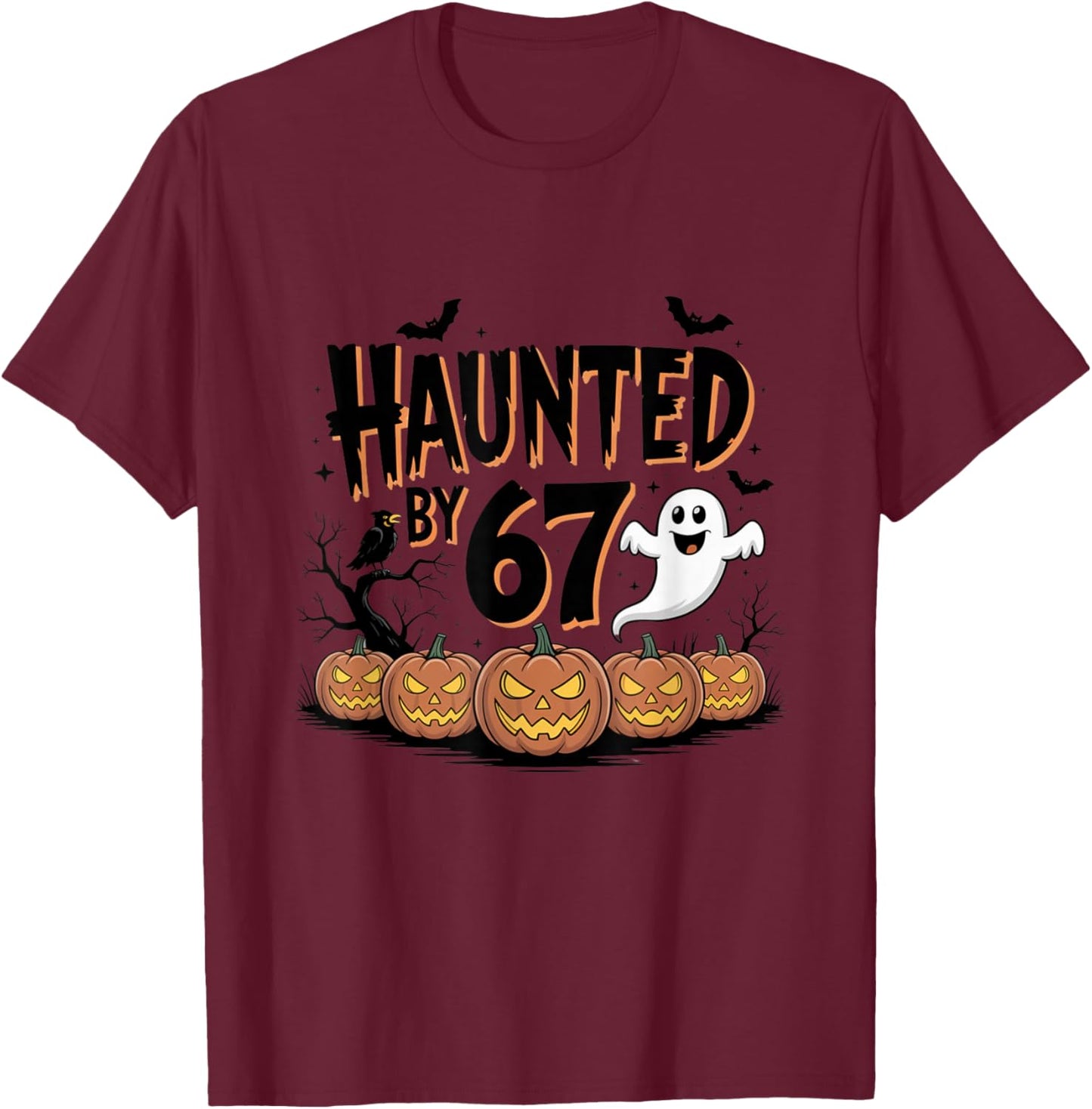 Haunted by 6-7 Funny Halloween 6-7 Costume Six Seven T-Shirt - T-Shirt | Maroon