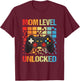 Mom Level Unlocked Funny New Mother Gamer Mothers Day T-Shirt - T-Shirt | Maroon