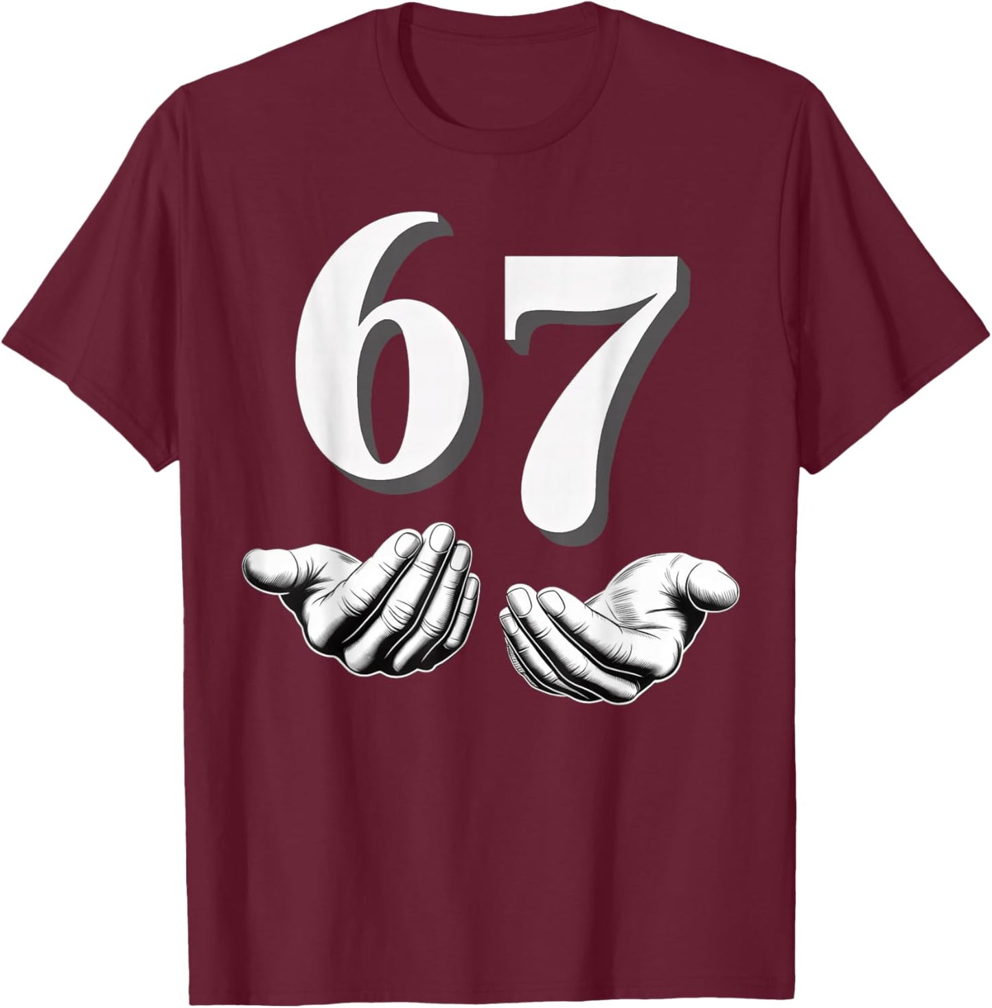 Six Seven 6 7 Meme T-Shirt - T-Shirt | Maroon