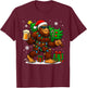 Funny Bigfoot Santa Christmas Tree Drink Beer Xmas Sasquatch T-Shirt - T-Shirt | Maroon