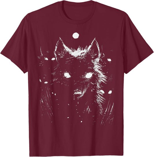 Wolf Pack Werewolf Gothic Horror T-Shirt - T-Shirt | Maroon