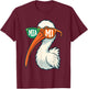 White Ibis with Sunglasses American Vintage Style T-Shirt - T-Shirt | Maroon