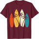 Vintage Surfboard Beach Surf Surfer Wave Surfing Graphic T-Shirt - T-Shirt | Maroon