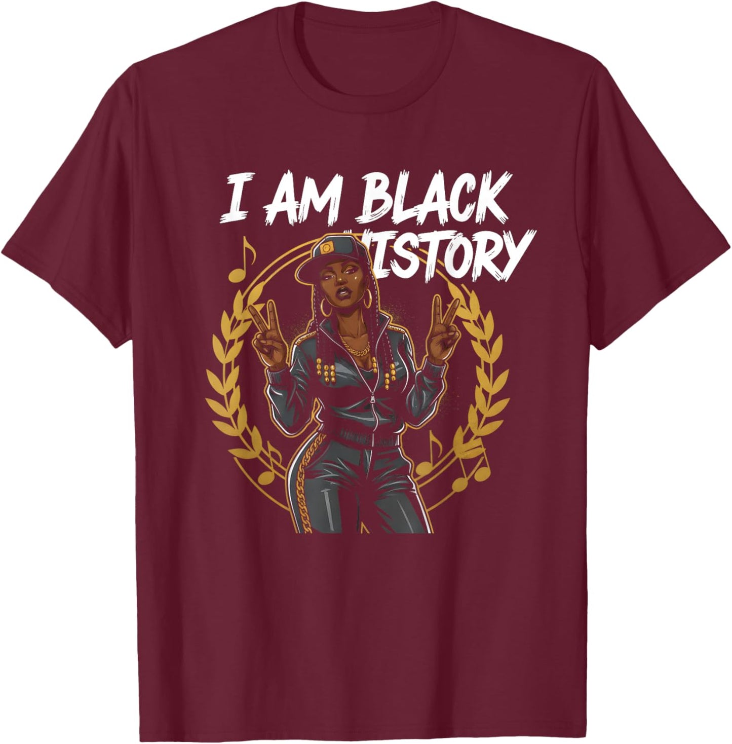 I Am Black History Africa Saying Black History Month T-Shirt - T-Shirt | Maroon