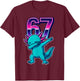 Funny Dabbing Axolotl 67 Meme Retro 80s Girls Boys Teens T-Shirt - T-Shirt | Maroon