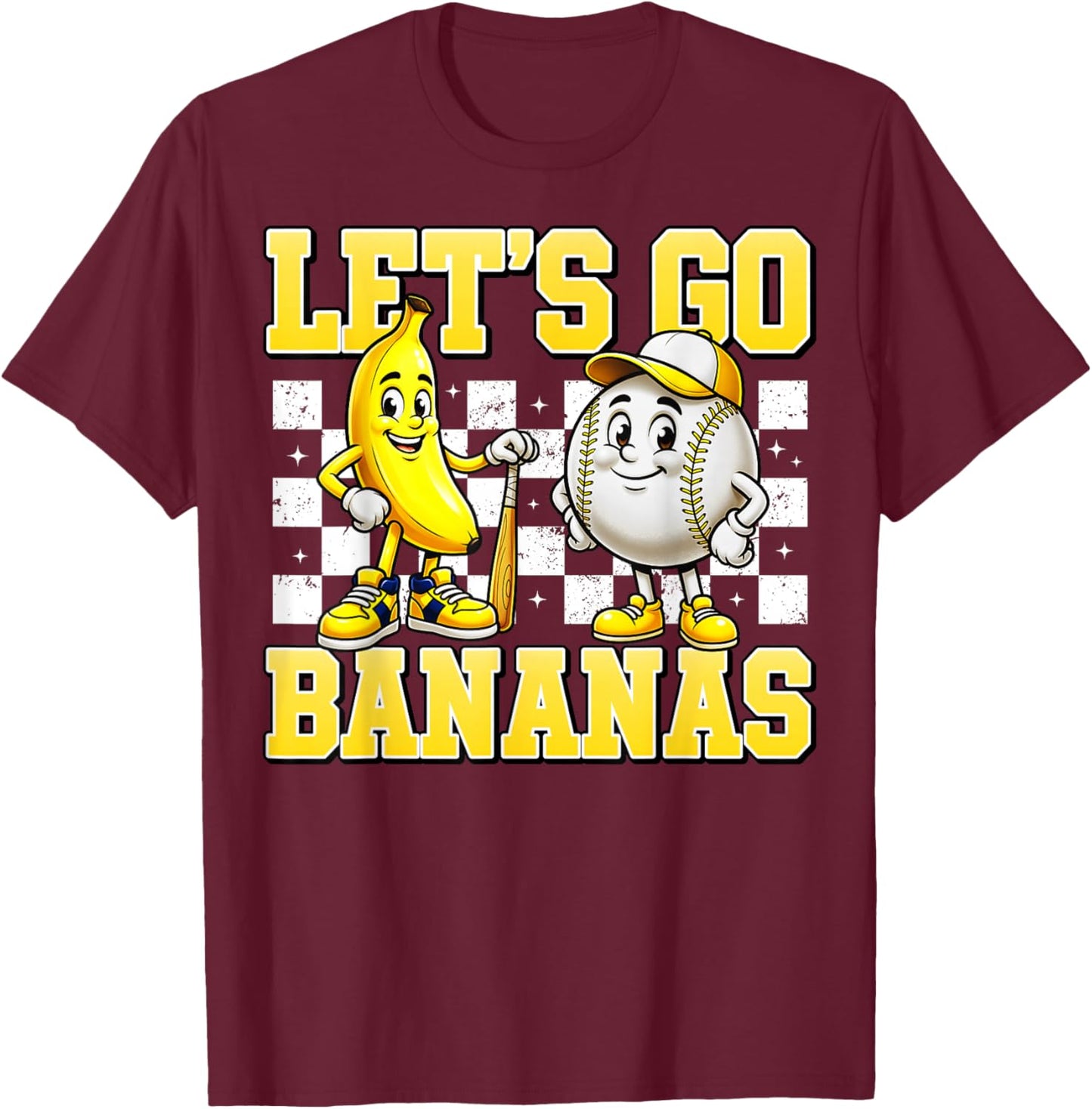Lets Go Banana Women Youth Kids Toddler Boys Girls T-Shirt - T-Shirt | Maroon