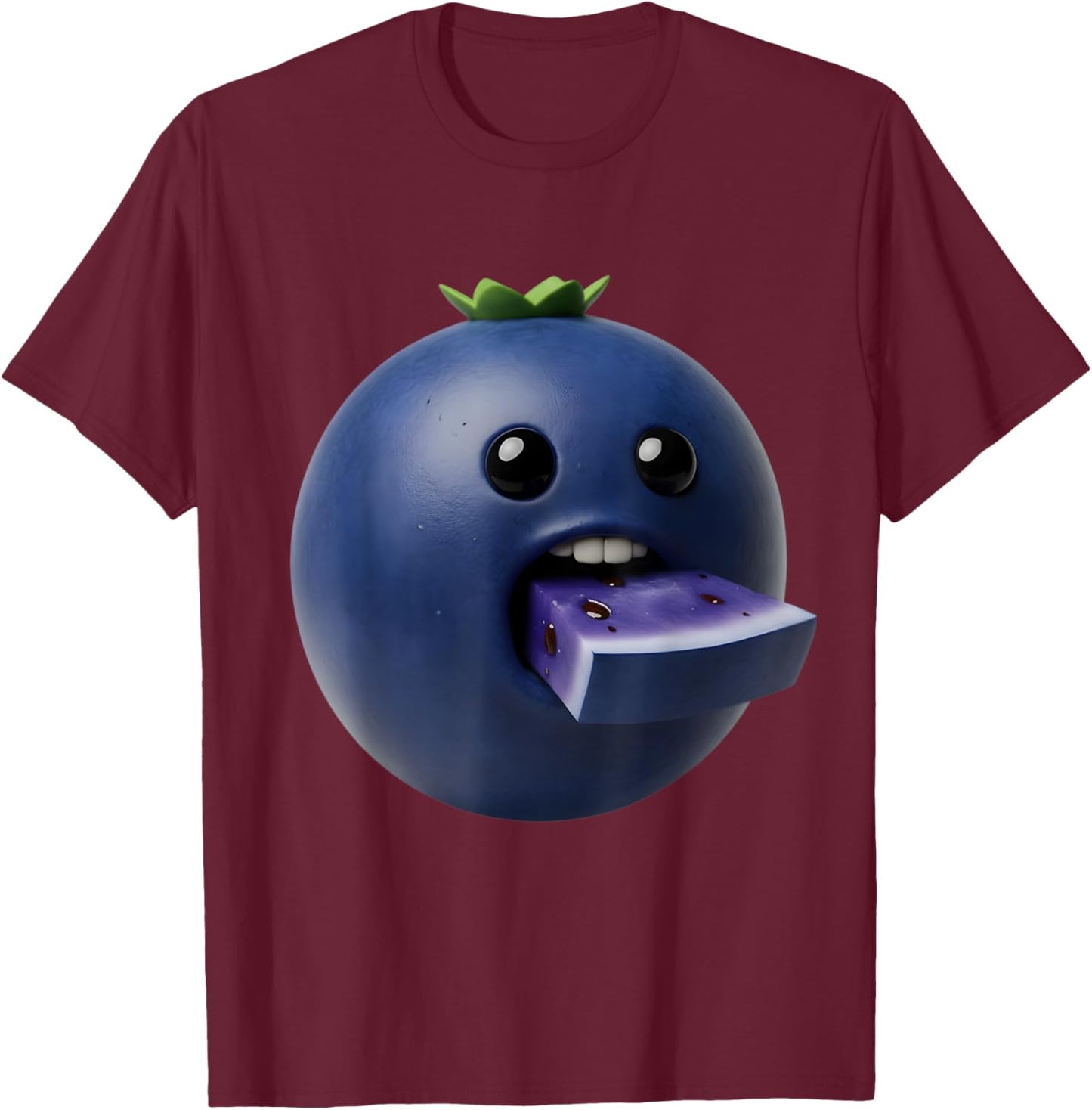 Niche Fruits Funny Blueberry Meme Brainrot Surreal T-Shirt - T-Shirt | Maroon