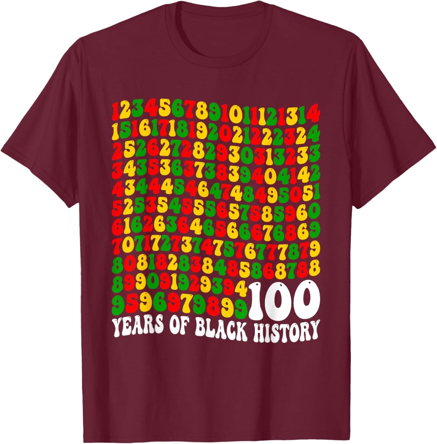 100 Years of Black History Pride African Heritage Teacher T-Shirt - T-Shirt | Maroon