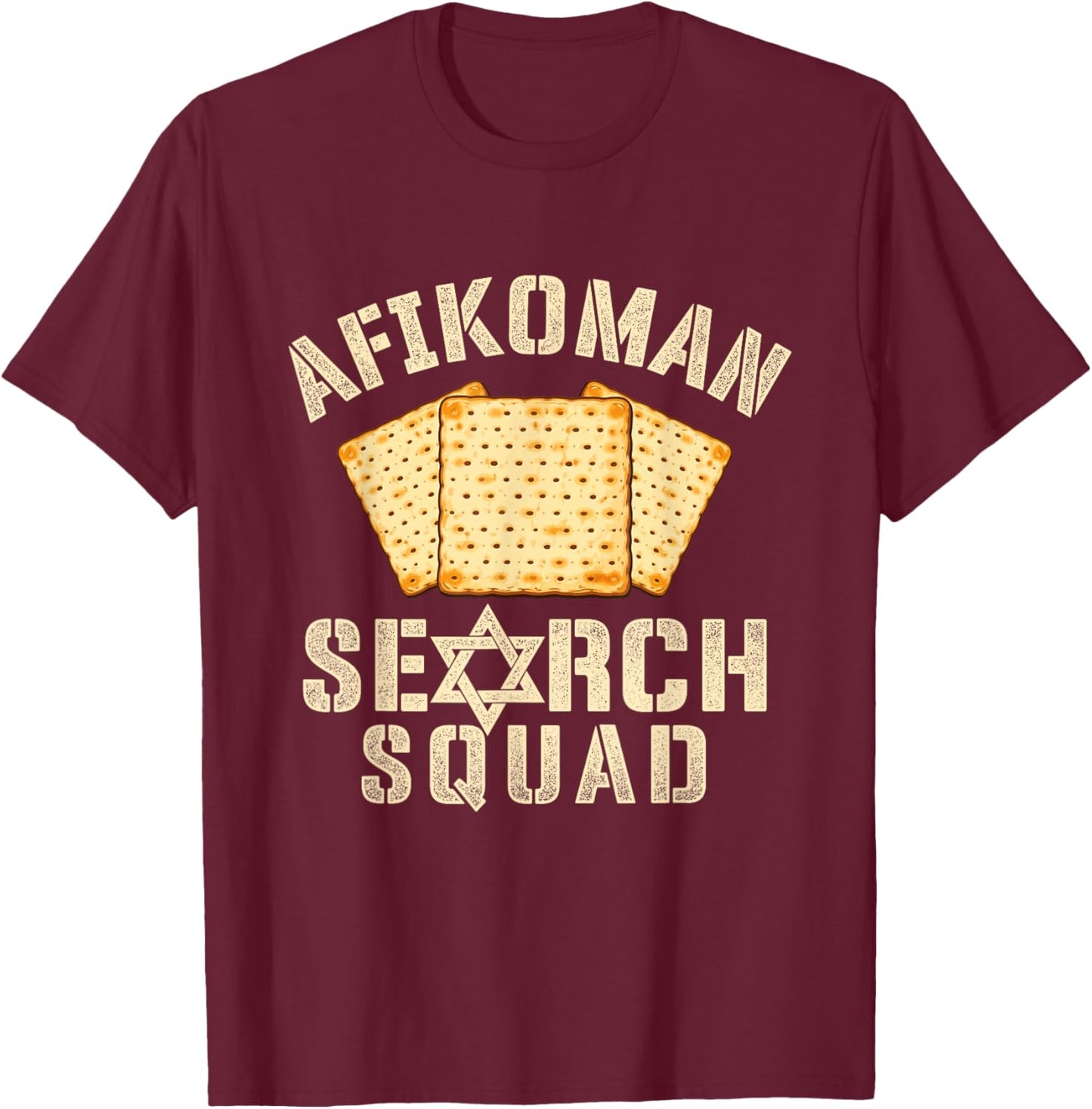 Afikoman Search Squad - Pesach Jewish Holiday Jew T-Shirt - T-Shirt | Maroon
