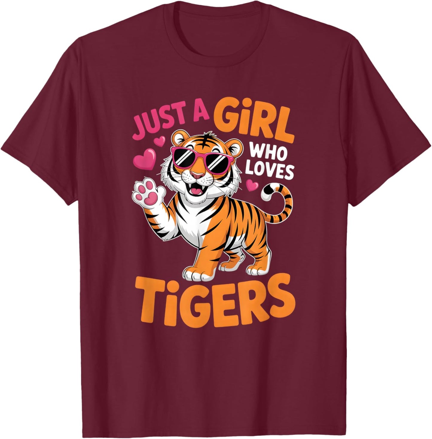 Girls Tiger T-Shirt - T-Shirt | Maroon