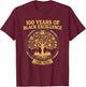 100 Years of Black Excellence Black History Month T-Shirt - T-Shirt | Maroon