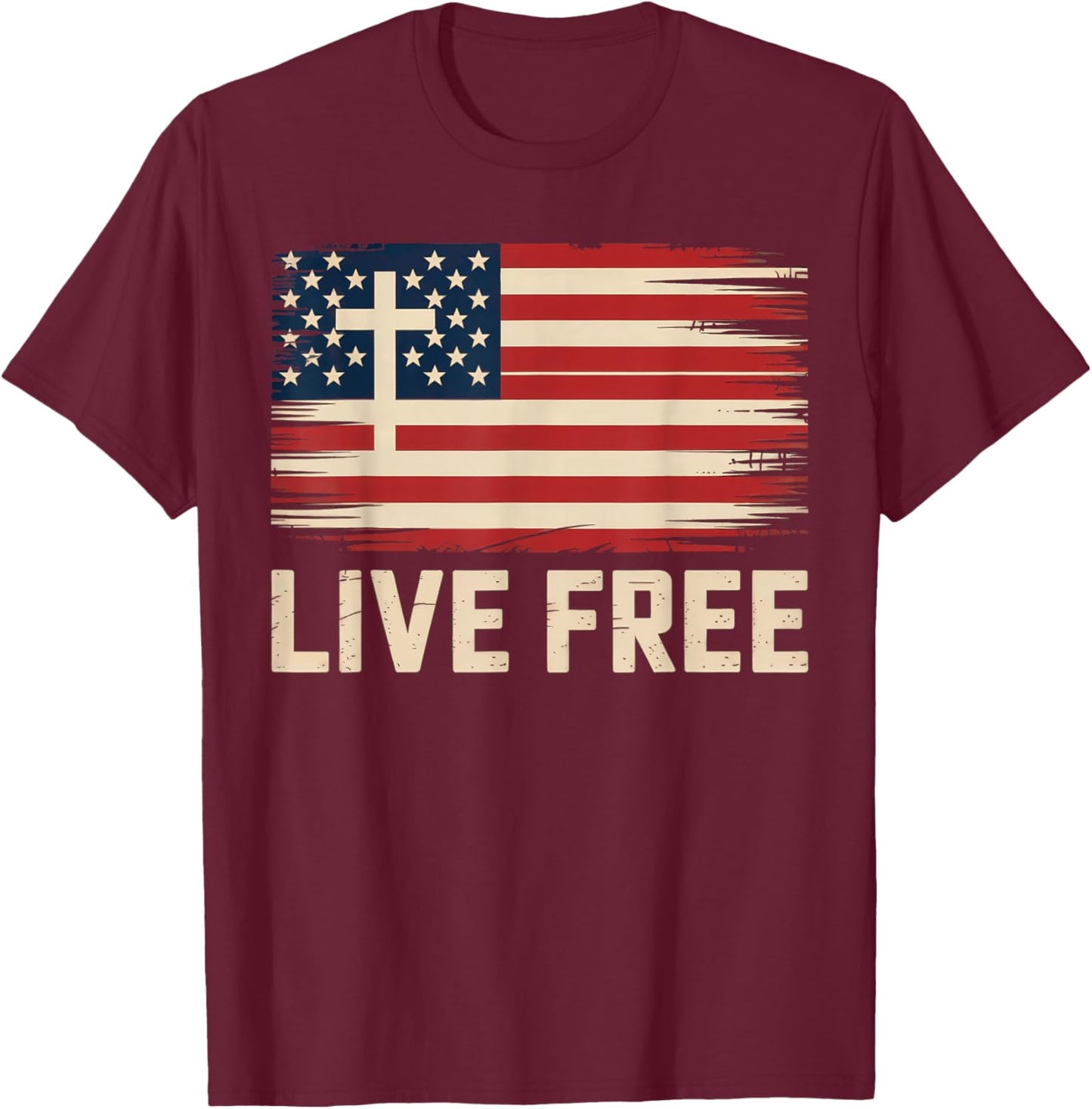 Live Free T-Shirt - T-Shirt | Maroon