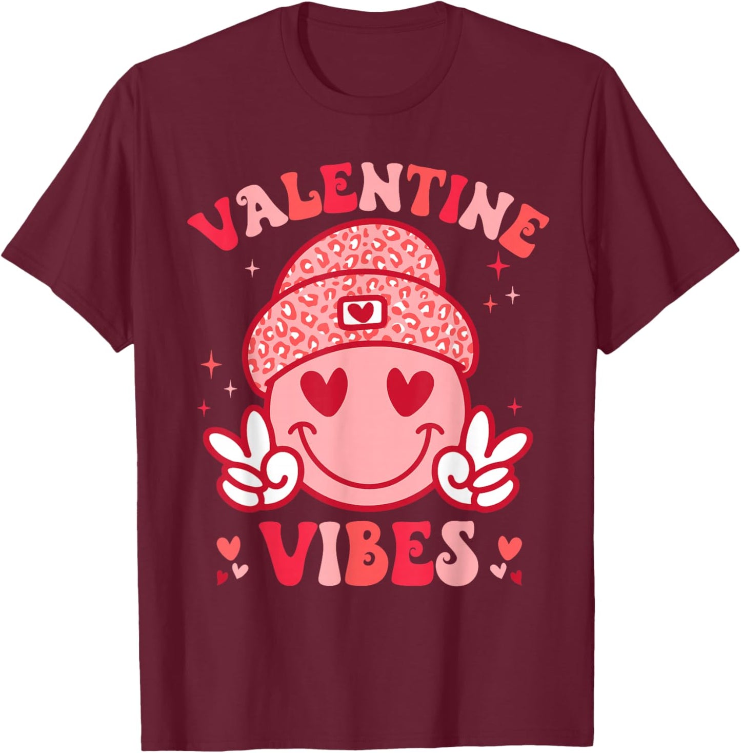 Valentines Vibes Valentines Day for Teens Boys Girls Kids T-Shirt - T-Shirt | Maroon
