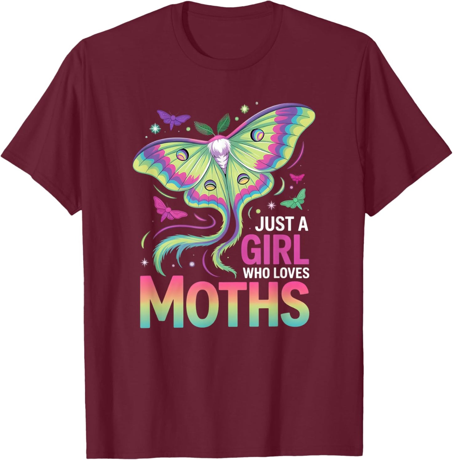 Girls Moth T-Shirt - T-Shirt | Maroon