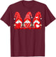 Happy Valentine's Day Boyfriend Girlfriend Gnome Couple T-Shirt - T-Shirt | Maroon