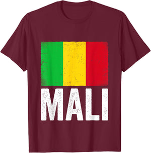 Malian Flag Mali T-Shirt - T-Shirt | Maroon