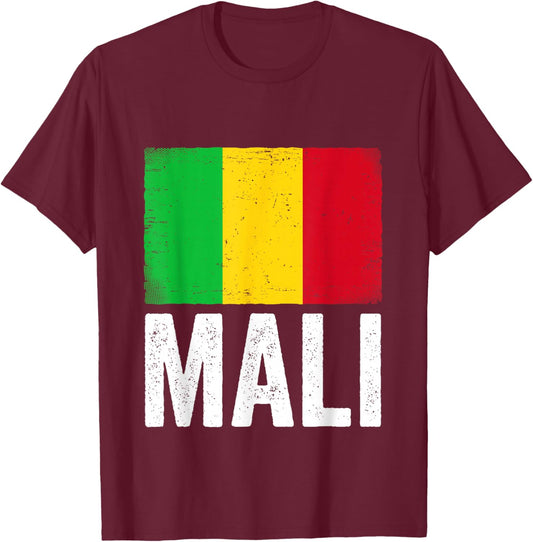 Malian Flag Mali T-Shirt - T-Shirt | Maroon