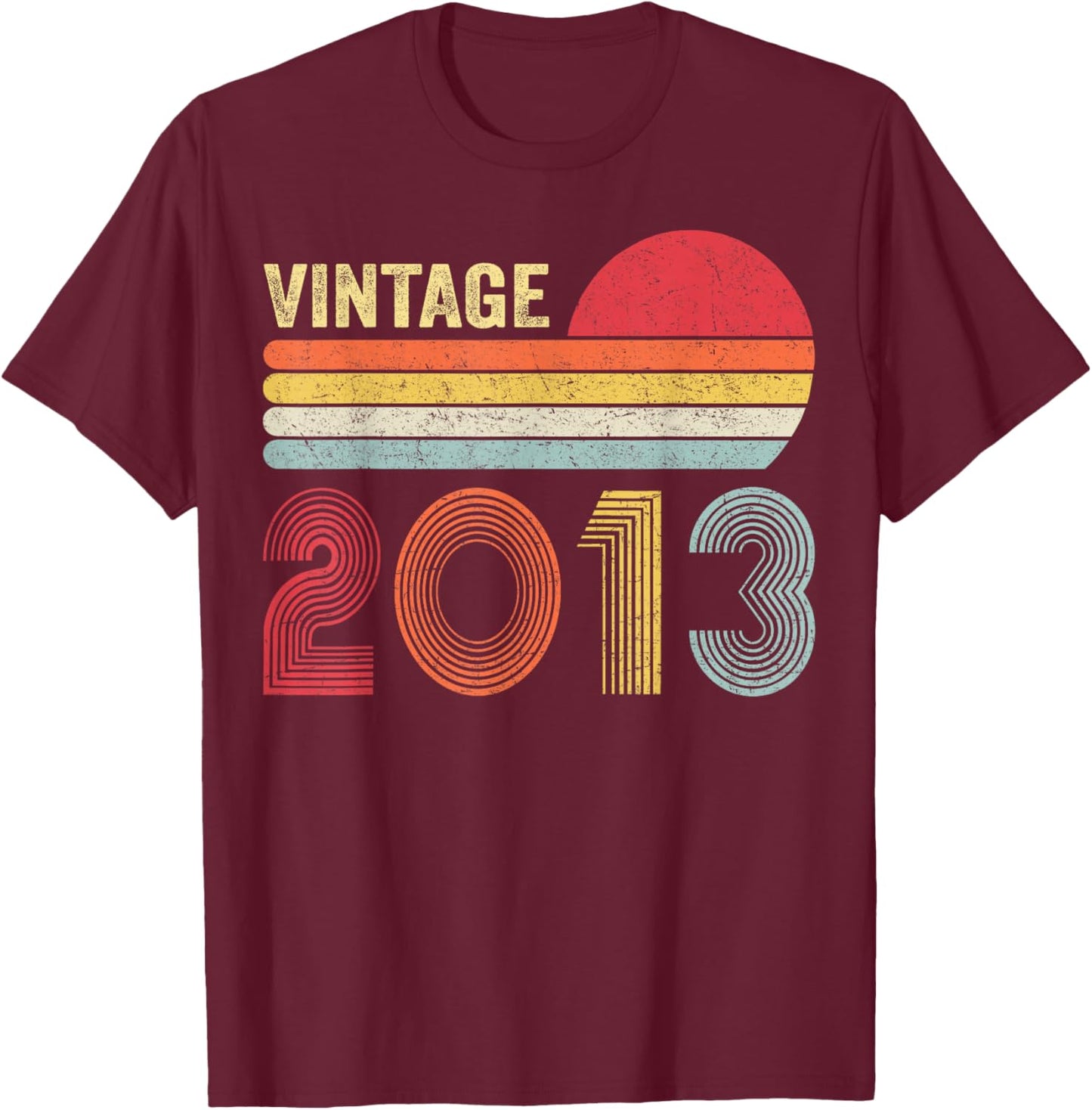 13 Year Old Gifts Vintage 2013 13th Birthday Boys Girls T-Shirt - T-Shirt | Maroon