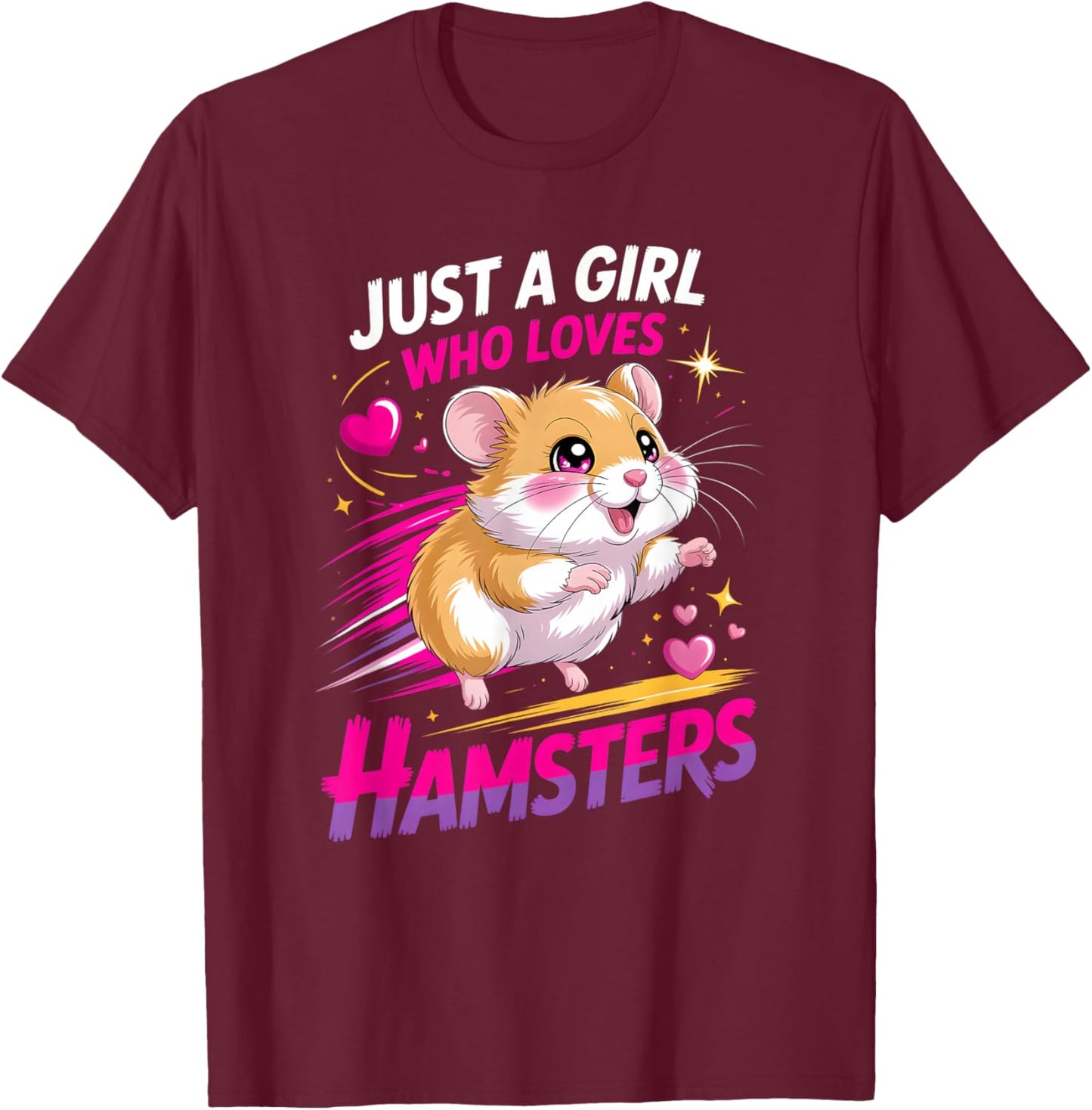 Girls Hamster T-Shirt - T-Shirt | Maroon