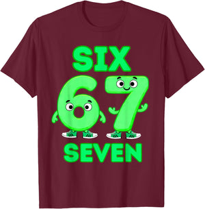 67 Italian brainrot Funny Italian Brainrot Kids 67 Six Seven T-Shirt - T-Shirt | Maroon