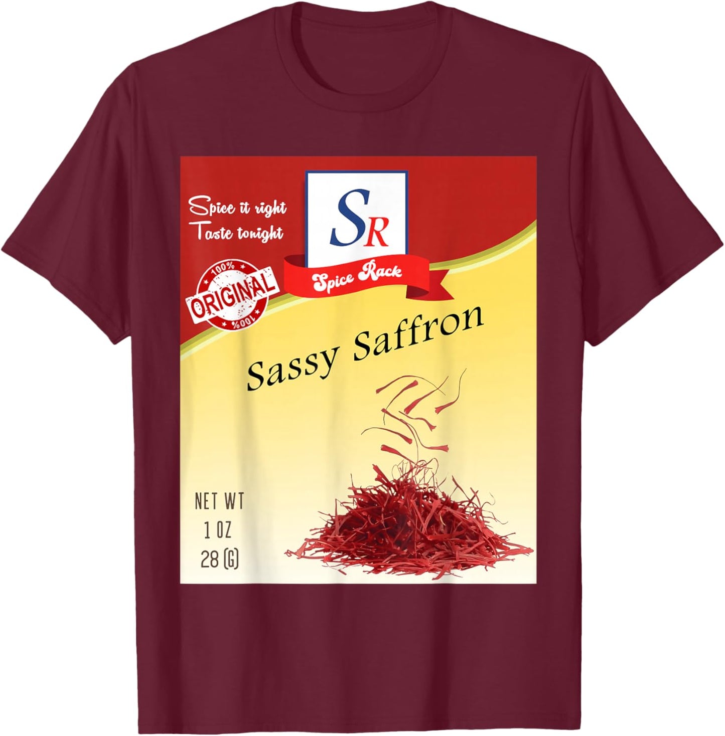 Sassy Saffron Spice Condiment Costume Spice Group Costumes T-Shirt - T-Shirt | Maroon