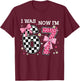 7 Year Old Birthday I was 6 Now I'm 7 6 7 Coquette Bow Pink T-Shirt - T-Shirt | Maroon