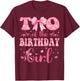 TIO of The Birthday Girl Matching Pink Coquette Bow T-Shirt - T-Shirt | Maroon