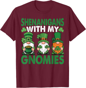 Shenanigans with My Gnomies Funny St Patricks Day Women T-Shirt - T-Shirt | Maroon