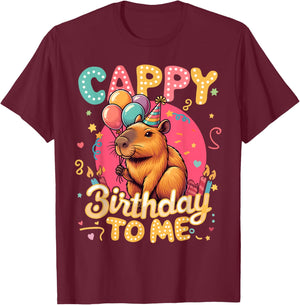Cappy Birthday to Me Capy Birthday Cute Capybara Boys Girls T-Shirt - T-Shirt | Maroon