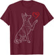 Belgian Malinois Lover Dog Art Holding Heart Valentines T-Shirt - T-Shirt | Maroon