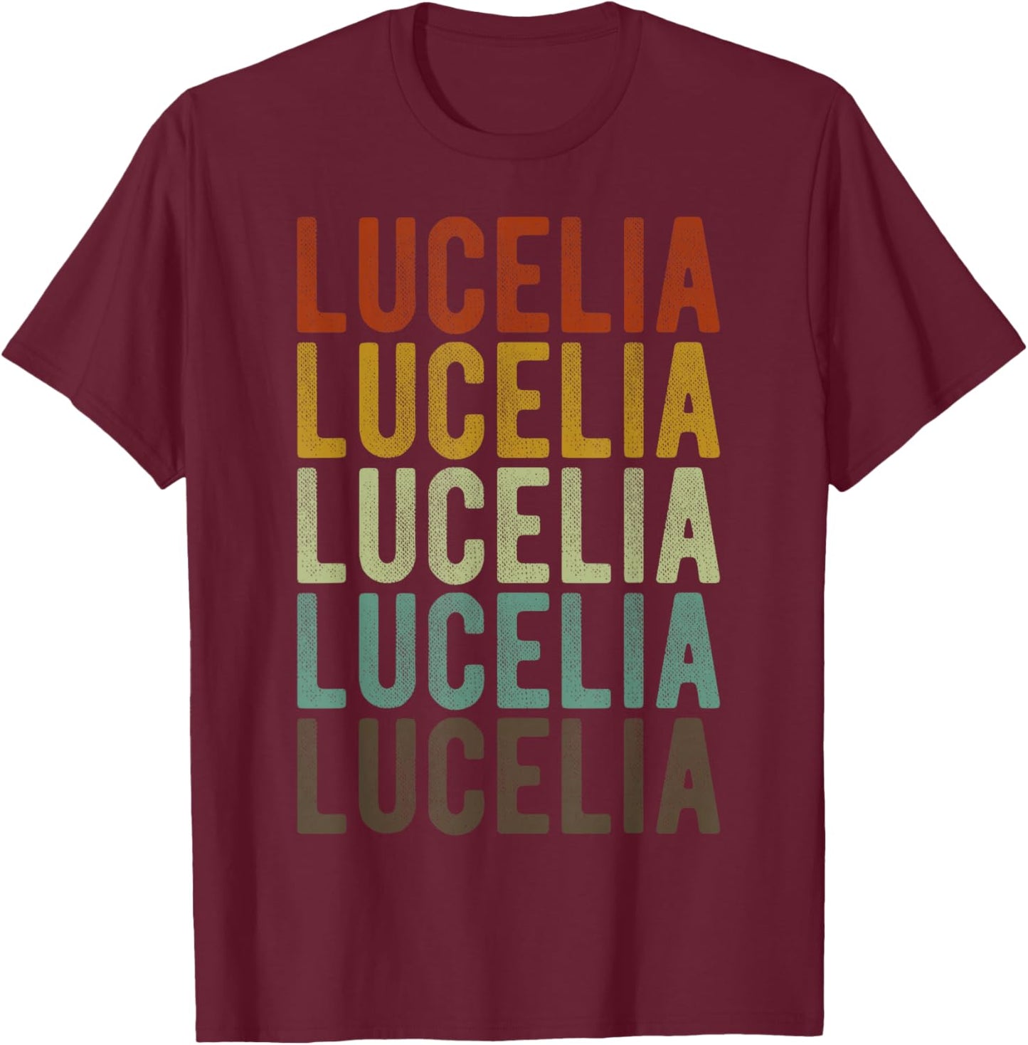 Lucelia City Brazil Retro T-Shirt - T-Shirt | Maroon