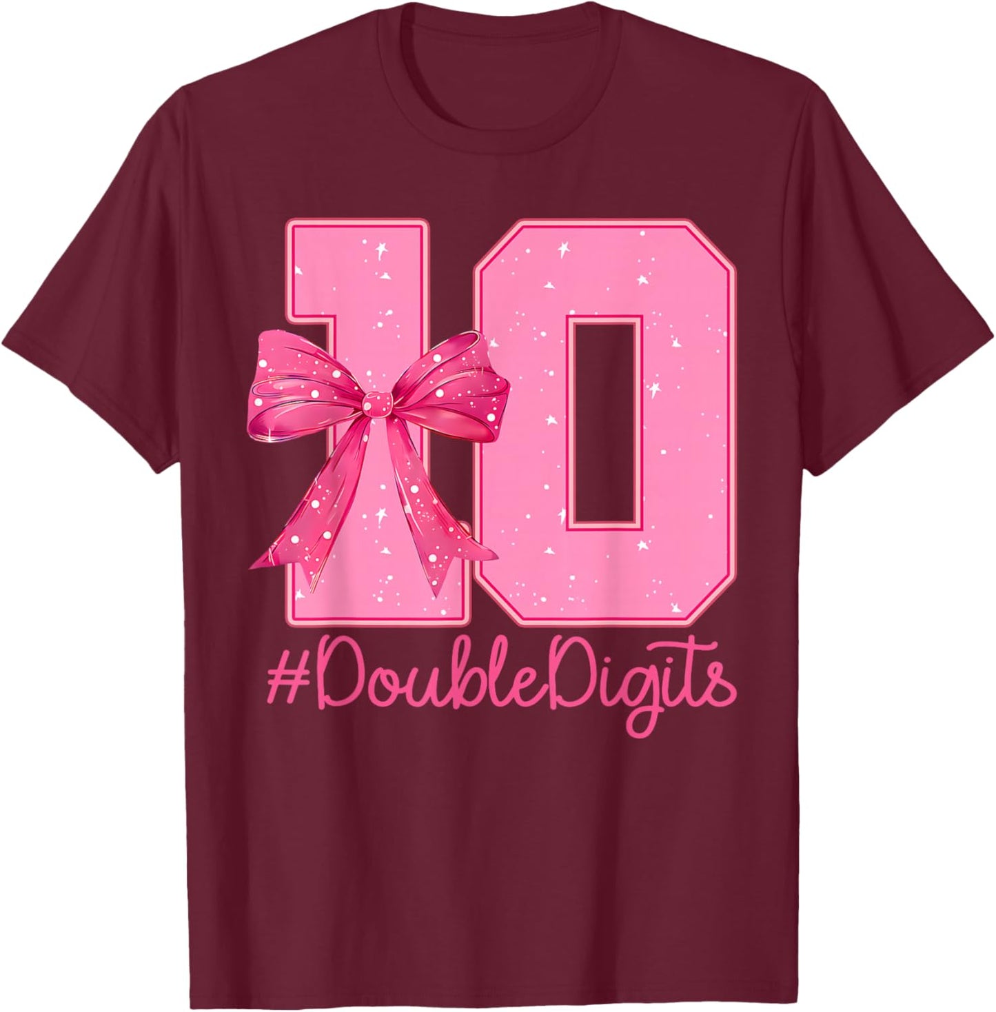 Pink Bow T-Shirt - T-Shirt | Maroon