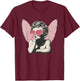 Vintage Cute Cupid in Sunglasses Blowing Bubble Valentine T-Shirt - T-Shirt | Maroon