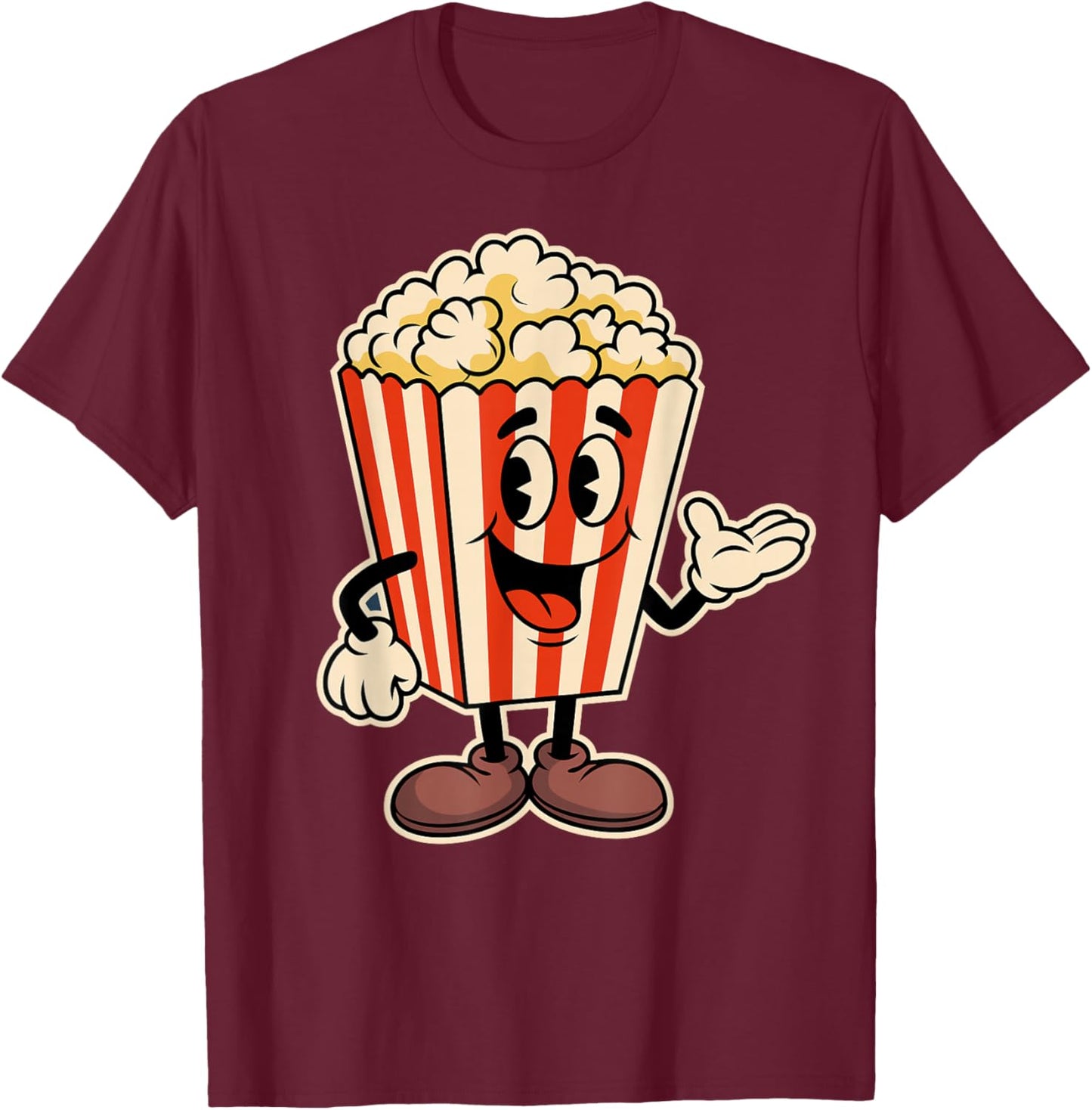 Funny Popcorn Movie Drive-in Theater Film Cinema T-Shirt - T-Shirt | Maroon
