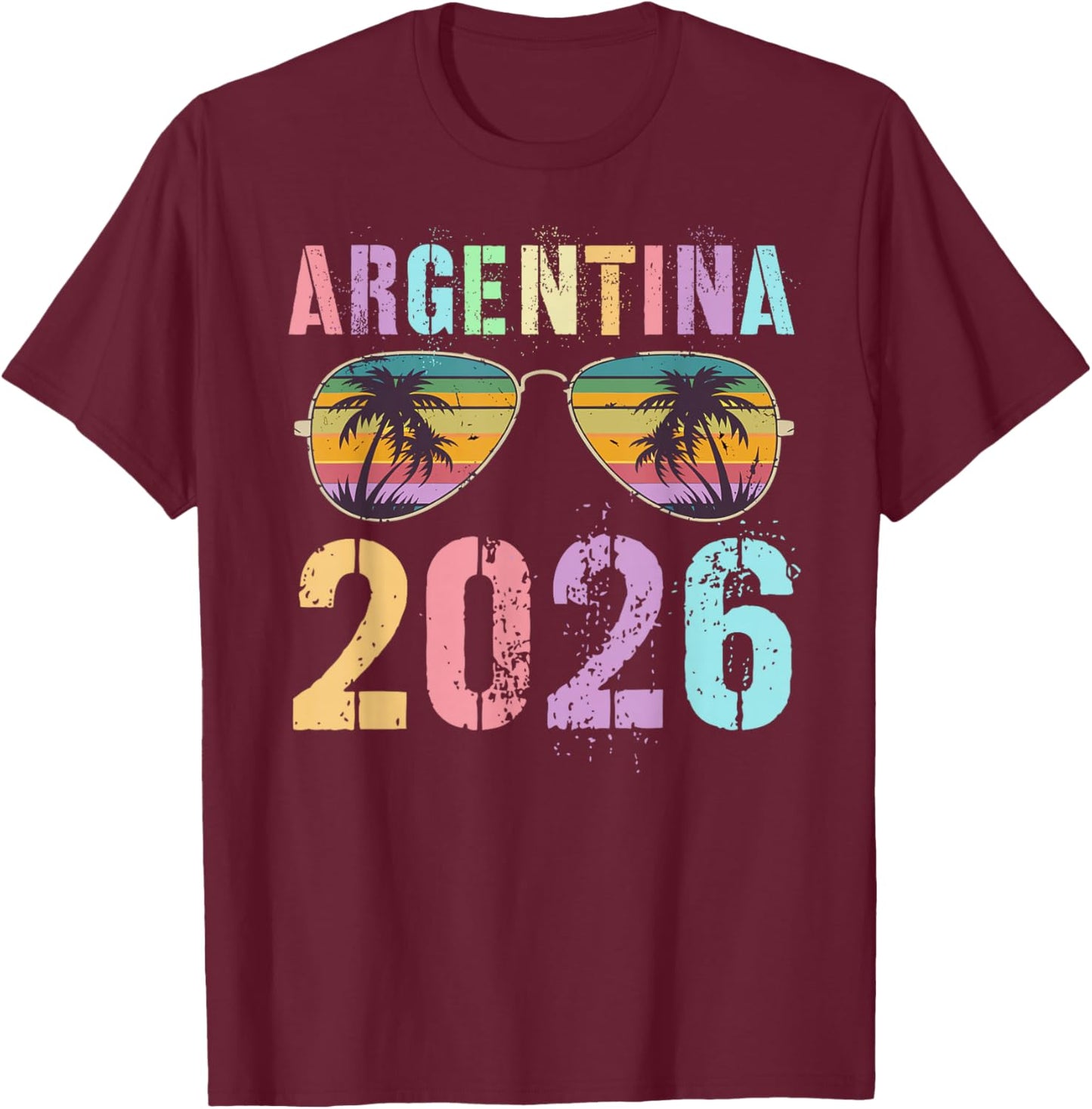 Vintage Argentina 2026 Vacation Surfing Trip Girls Cousins T-Shirt - T-Shirt | Maroon