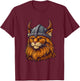 Funny Viking Cat in Helmet Cute Cat Lover T-Shirt - T-Shirt | Maroon