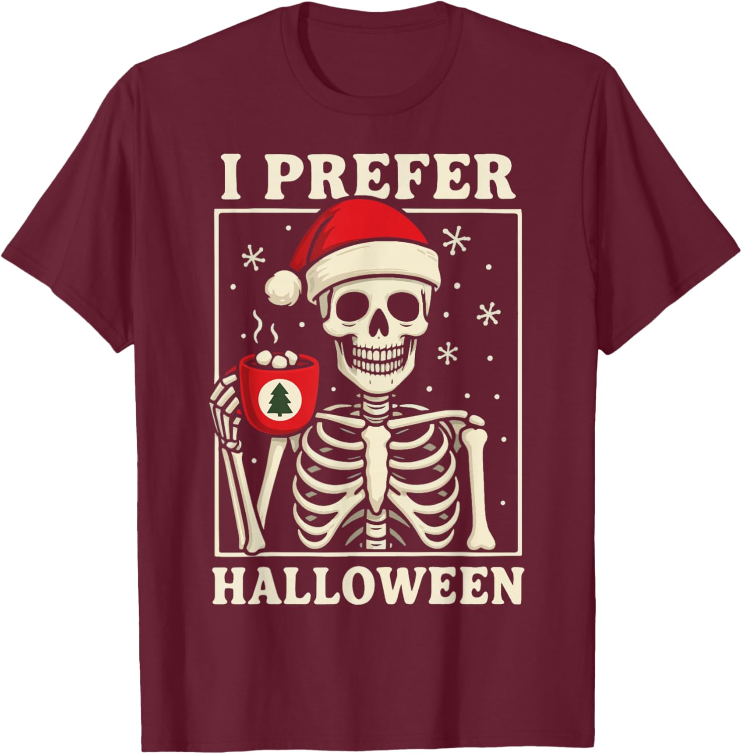 I Prefer Halloween T-Shirt - T-Shirt | Maroon