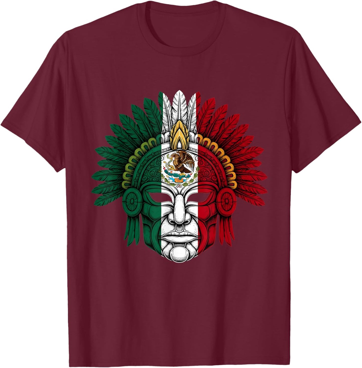 Mexico Flag Mexican Pride Mexican Roots Mexican Flag T-Shirt - T-Shirt | Maroon