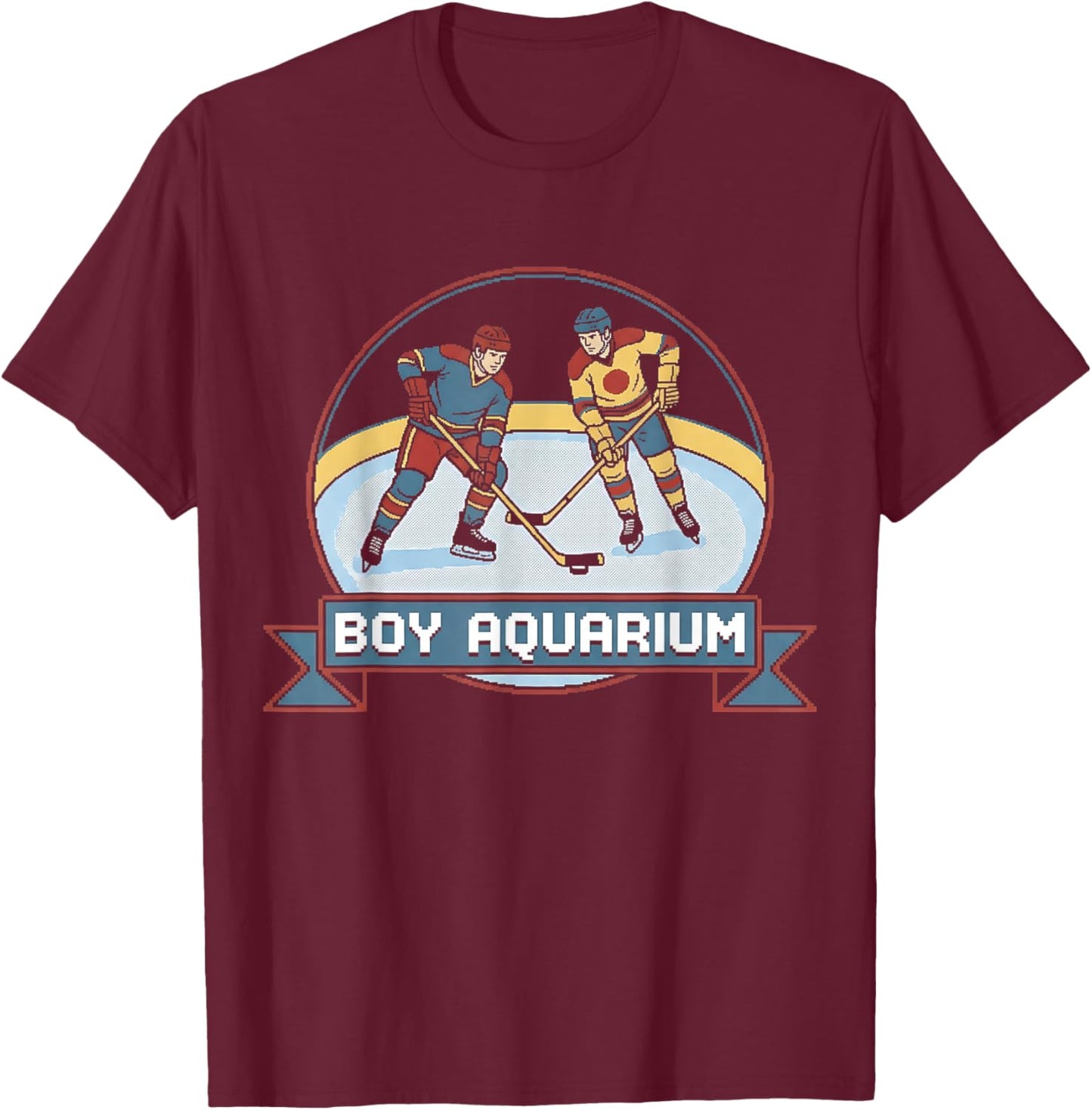 Boy Aquarium Hockey Shirt T-Shirt - T-Shirt | Maroon
