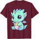Cute Baby Dragon Kawaii Pastel Fantasy Dragon Anime Style T-Shirt - T-Shirt | Maroon