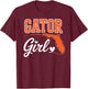 Gator Girl Florida Heart Map Shape Souvenir Gift T-Shirt - T-Shirt | Maroon